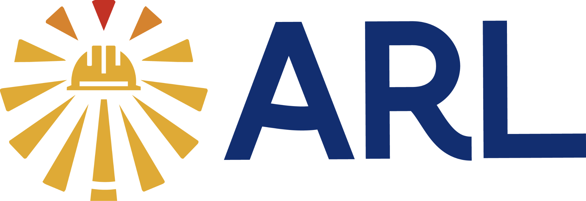 Logotipo ARL azul y dorado